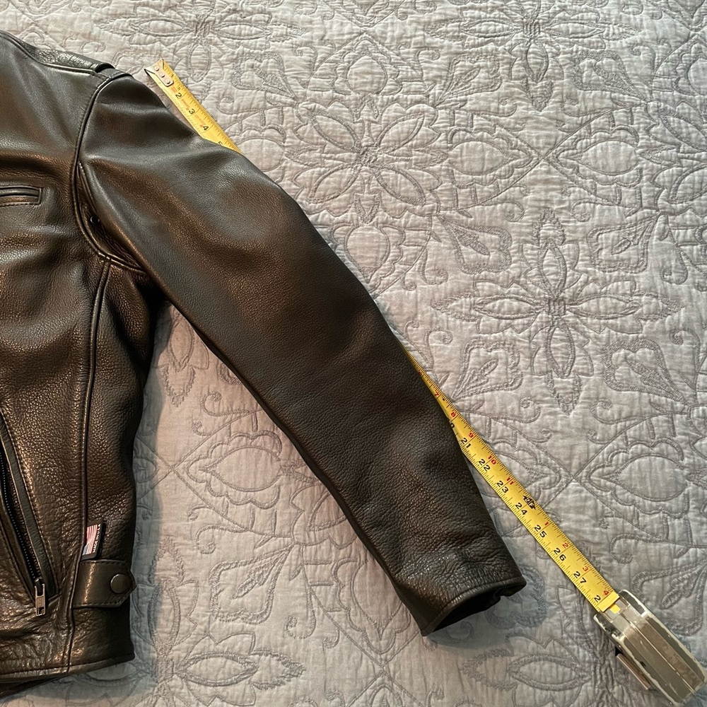 Mens Cafe Racer Black Leather Biker Jacket Made in USA - Picture 11 of 13
